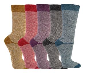 2 Paar Socken mit Merino und Alpaka Wolle für Damen und Herren Ringel bunt Gr. 39-42 rot