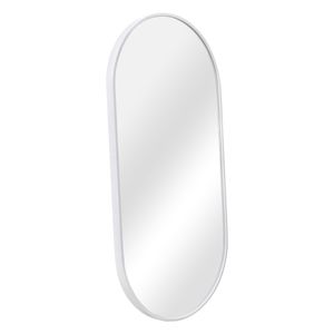 Nástenné zrkadlo Corato 40x80cm Kúpeľňové zrkadlo Toaletné zrkadlo Závesné zrkadlo v tvare elipsy na stenu biele