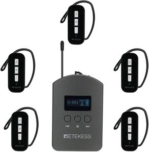 Průvodcovský systém Retekess TT112, 200m bezdrátové audio sluchátko, univerzální pro levé nebo pravé ucho, systém jazykového tlumočení pro cestovní ruch, prohlídky továren, konference, vysoké školy, školení