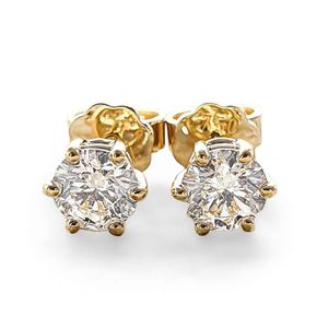 Diamant Ohrstecker Paar 750/- Gelbgold 18 Karat Gold 1,04 ct IF/F