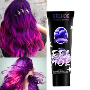 60ml Einweg-Haarfarbe Farbwechsel Haarfärbemittel-Farbcreme, Lila-Rosa Haarfarbe Creme Haartönungen