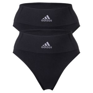 adidas Damen Slip, 2er Pack - Hi Leg Briefs, Smart Micro 720 Seamless, Logo, uni Schwarz XL