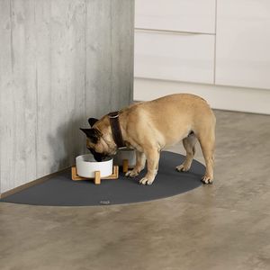 SANOZOO® - Napfunterlage, , Halbrund Set 2x 30 x 60 cm Grau