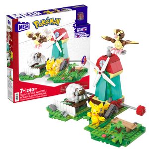 MEGA Pokémon Windmühlen-Farm mit Pickachu, Konstruktions-Spielzeug mit Figuren