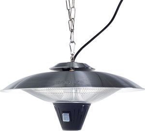 BELIANI Deckenheizstrahler Silber mit Schwarz Elektrisch aus Stahl 1800 Watt Elegant Modern