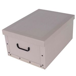 Aufbewahrungsbox Maxi Uni creme mit Deckel/Griff 51x37x24cm Allzweckkiste Pappbox Aufbewahrungskarton Geschenkbox