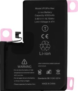 Austausch-Akku für Apple iPhone 13 Pro Max, 4352mAh Zusatzakku – Schwarz