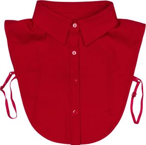 styleBREAKER Damen Blusenkragen Einsatz mit Knopfleiste Unifarben, Kragen für Blusen und Pullover 08020004, Farbe:Rot