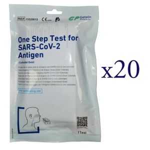 20x Getein Biotech Selbsttest CE 1434 zertifiziert BfArM Test-ID: AT 1257/21 Device ID Nr.1820   Schnelltest. Test für SARS-CoV-2-Antigen MHD 03.2024