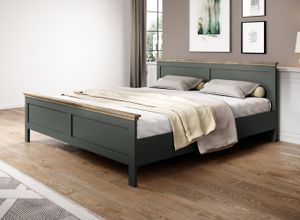 Dvoulůžková postel Evora 1 - 160 x 200 - zelená / dub lefkas