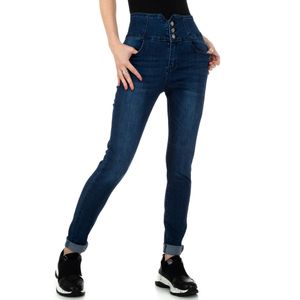 Ital-Design Damen Jeans High Waist Jeans Dunkelblau Gr.28