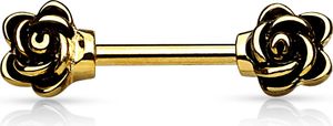 Brustwarzen Piercing Nippelpiercing Brustpiercing Blumen Flowers Straight Barbell