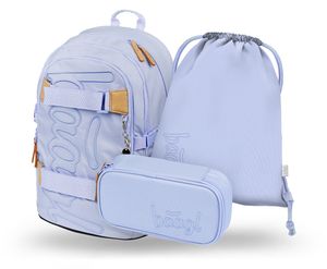 BAAGL Skate Lilac Rucksack-Set 3tlg: Rucksack, Federmäppchen, Turnbeutel