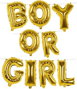 Gender Babyparty Boy or Girl Folienballongirlande