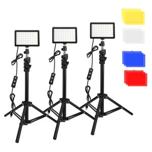 LED-Licht mit Stativ für Live-Streaming/Videokonferenz-Video, dimmbares Schreibtisch-Selfie-Licht Farbe 3 Stück