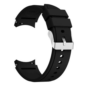 Sport Ersatz Armband für Samsung Galaxy Watch 4 Classic 46 mm Silikon Band Loop, Farbe:Schwarz