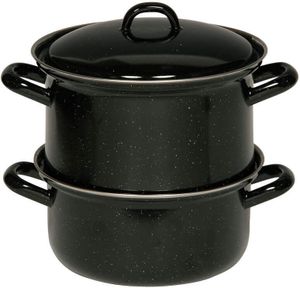 Riess Hrnec na vaření brambor s poklicí Ø18cm 2 litry 3 kusy Classic černý smalt