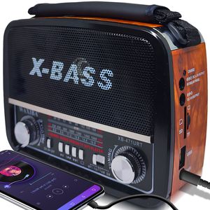 Rádio Klasické retro reproduktory s LED svetlom Vintage prenosné kuchynské rádio FM AM SW USB AUX MP3 Retrofor Office Home kufor rádio čierna Retoo