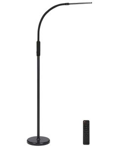 BELIANI Steh-/Tischlampe LED Schwarz Metall und Kunststoff 174 cm Dimmbar Verstellbar Klemmbar mit Fernbedienung Touch-Schalter Langes Kabel Bogenlampe