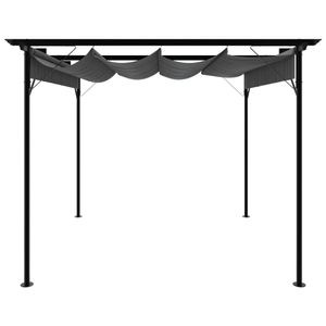 vidaXL Pergola mit Ausziehbarem Dach Anthrazit 3x3 m Stahl 180 g/m²