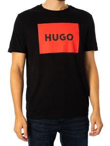 HUGO Herren Dulive-Grafik-T-Shirt, Schwarz S