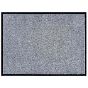 Teppich Boss waschbare In- & Outdoor Fußmatte Uni einfarbig, Größe:60x80 cm, Farbe:silbergrau
