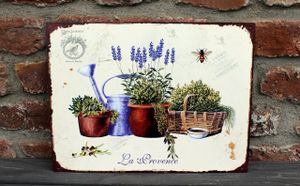 Shabby Blechschild Lavendel Gießkanne