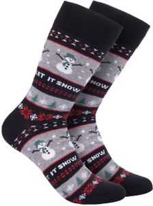 BRUBAKER Vánoční ponožky pro muže a ženy - vánoční motiv Let It Snow - bavlněné ponožky Vánoce