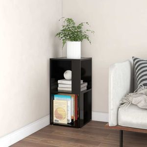 CLORIS Designermöbel Eckregal Schwarz 33x33x67 cm Holzwerkstoff