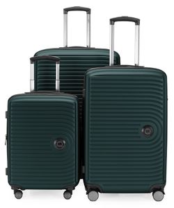 HAUPTSTADTKOFFER - Střed - Sada kufrů 3 trolley hard shell, TSA, XXL rozšíření, 4 kolečka (S, M & L), lesní zelená