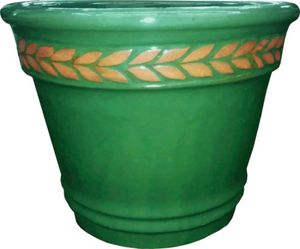 Blumentopf Lafiora Keramik Muster 36 x 36 x 29 cm hellgrün