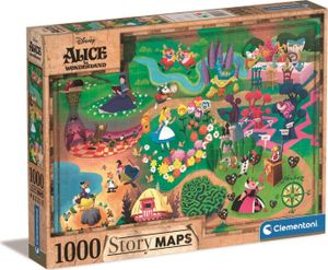 Clementoni 39667 - 1000 Teile Puzzle - Alice im Wunderland - Disney Maps