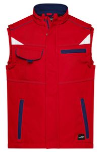 Workwear Softshell Vest - COLOR - red/navy, Gr. L