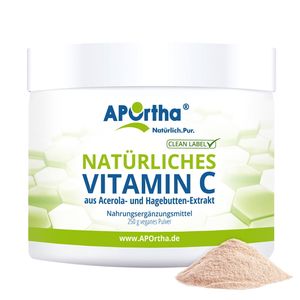 natürliches Vitamin C - 250 g Pulver aus reinem Hagebutten- und Acerola-Extrakt