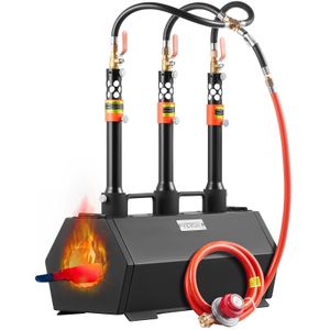Přenosná propanová kovárna VEVOR, kovářská kovárna se 3 hořáky, plynová kovářská pec 2600℉ pro výrobu nástrojů a nožů, šestihranné plynové kovací nástroje a zařízení z oceli válcované za studena