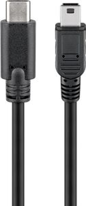 USB 2.0 Kabel USB-C™ auf Mini-B 2.0, schwarz, 0.5 m