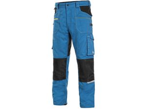 Pánské montérkové kalhoty CXS STRETCH, světle modré-černé, zkrácené - 52