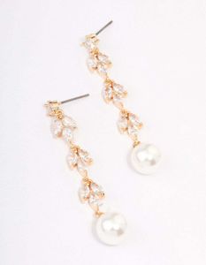 Lovisa - Blattgold Ranken Perlen Ohrringe