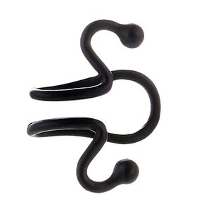 Einfache Damen-Ohrmanschetten-Clip-Ohrringe mit geometrischer Kurve, kein Piercing, Schmuck, Geschenk-Schwarz