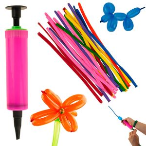 20 Stk. Modellierballons Mit Pumpe Bunt