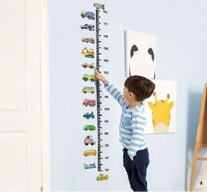 GKA Wandtattoo Messlatte GK42 Kinder Größe messen Kinderzimmer Baufahrzeuge Fahrzeuge LKW Wandaufkleber Wandsticker Aufkleber für Tür Wand Schrank
