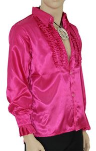 Rüschenhemd für Herren, pink Gr. S - XXL, Größe:XXL