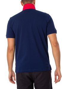 GANT Regular-Kontrast-Piqué-Rugger-Poloshirt, Blau 3XL