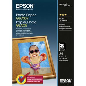 Epson - Fotopapier, glänzend - A4 (210 x 297 mm) - 200 g/m2 - 20 Blatt - für Epson L565| EcoTank L555| Expression Home XP-320, 420, 424| WorkForce WF-100, 2630, 2660