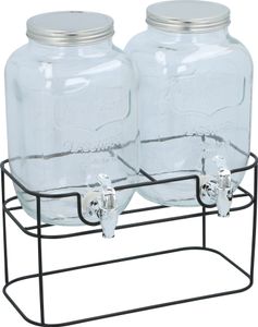 Cuisine Elegance DoppelGetränkespender - 2x 4 Liter - Inklusive Ständer - 33x17x32cm