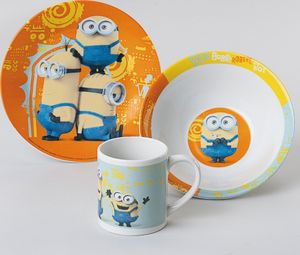 p: os Minions“ Frühstücks-Set, Porzellan, Weiß, 8.5 x 19.5 x 25 cm, 3-Einheiten