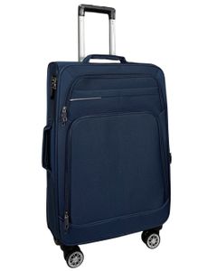 My Travel Bag 3090 Stoffkoffer 4-Rollen Trolley Koffer Reisekoffer Tasche Reisetasche Leicht Blau XXL