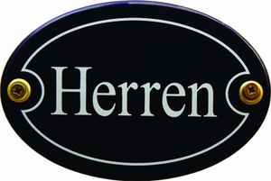 Emaille Türschild Herren blau oval Schild Toilettenschild WC Kloschild