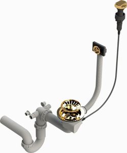 Siphon Gold mit Überlauf für das Spülbecken Automatisch Waschbecken Ablauf