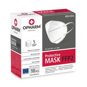 Opharm 5904302080164, Weiß, Monochromatisch, Unisex, FFP2, 150 mm, 100 mm